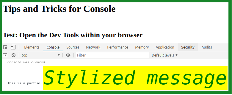Console Style example two
