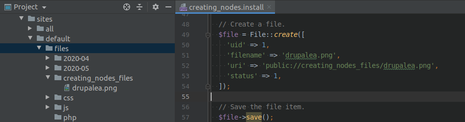 Adding an image file to the node
